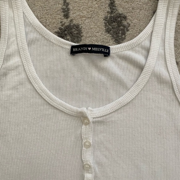 white ribbed button brandy tank - Picture 2 of 2